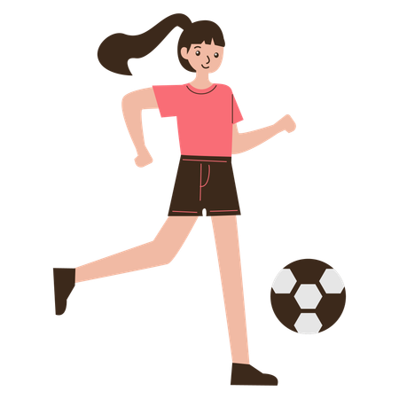 Girl Football Player  Illustration