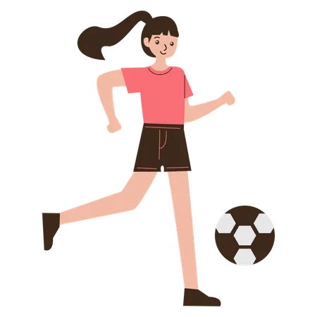 Girl Football Player  Illustration
