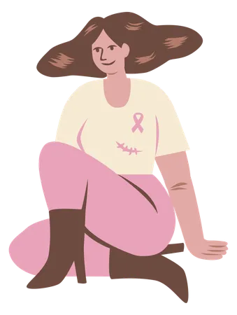 Girl  for breast cancer awareness  일러스트레이션