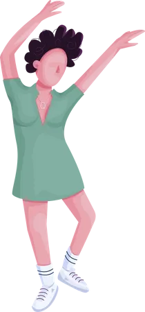 Girl free dancing  Illustration