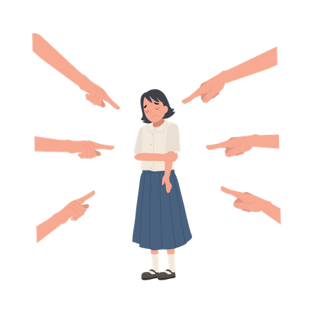 Girl getting bullied by people  Illustration
