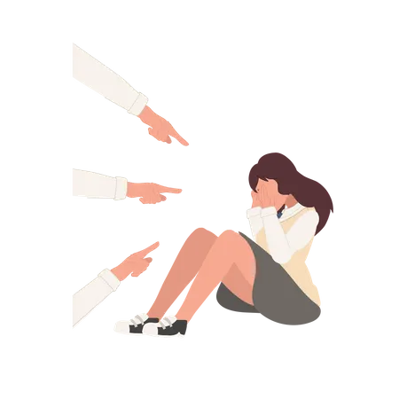 Girl getting bullied by people  Illustration