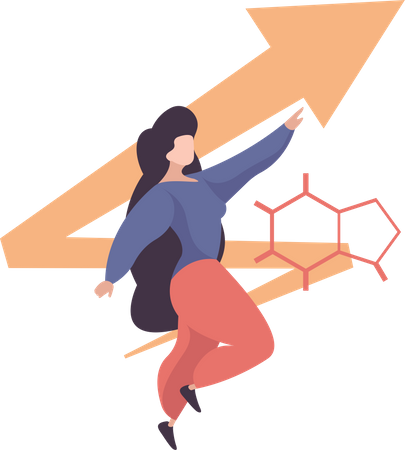 Girl getting caffeine stimulation  Illustration