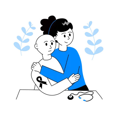 Girl getting Cancer Patient  Illustration