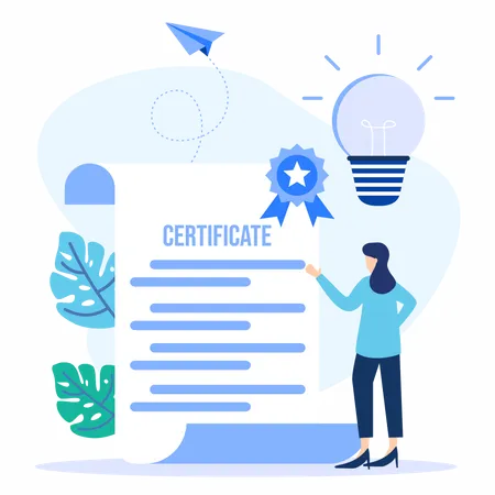 Girl getting certificate  Illustration