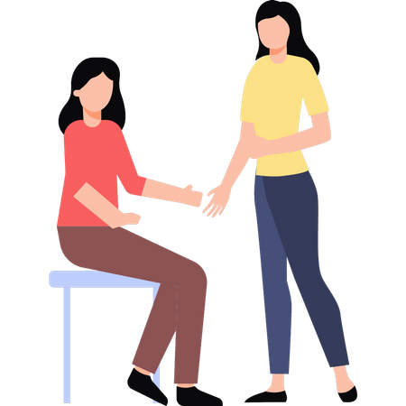 Girl getting checked up  Illustration