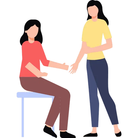 Girl getting checked up  Illustration