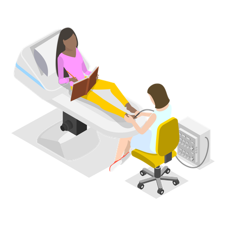 Girl getting Cosmetology treatment  Illustration