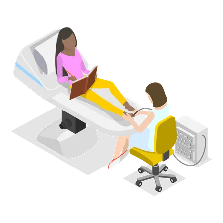 Girl getting Cosmetology treatment  Illustration