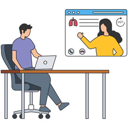 Girl getting Doctor Appointment  Illustration