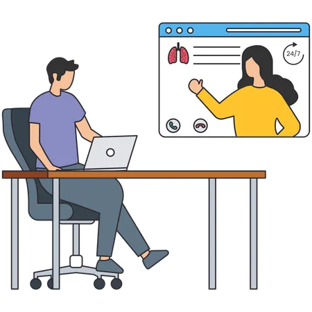 Girl getting Doctor Appointment  Illustration