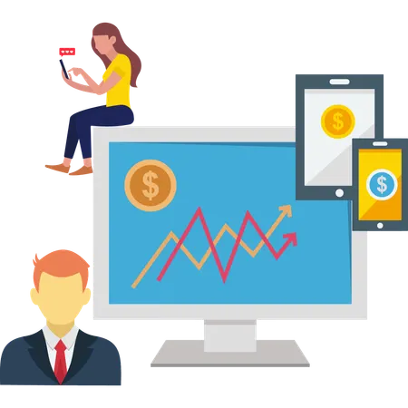 Girl Getting Earning Statement  Illustration