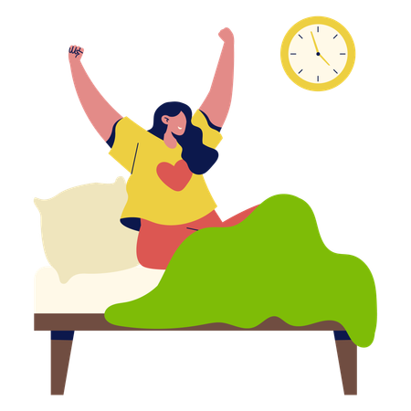 Girl Getting Enough Sleep  Illustration