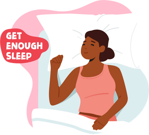 Girl getting enough sleep  Illustration