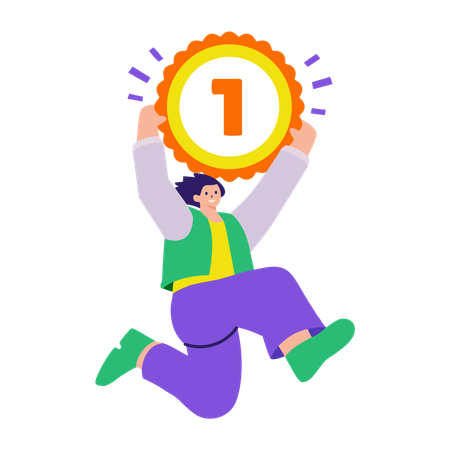 Girl getting first position  Illustration