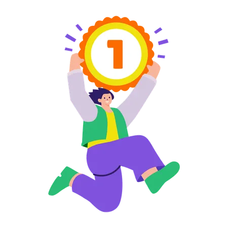 Girl getting first position  Illustration