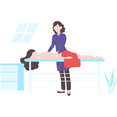 Girl getting full body massage Illustration