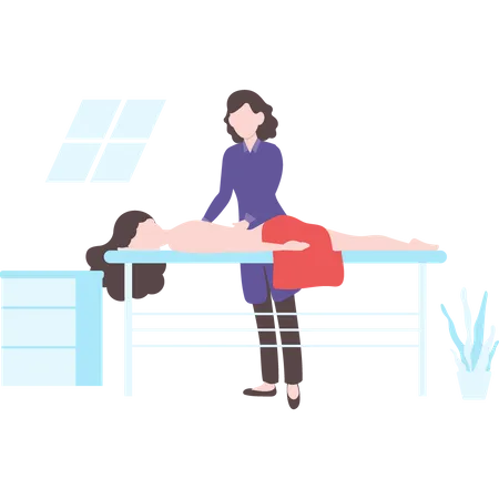 Girl getting full body massage Illustration