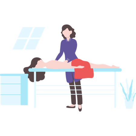 Girl getting full body massage  Illustration