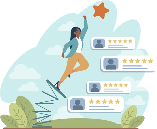 Girl getting good review  Illustration