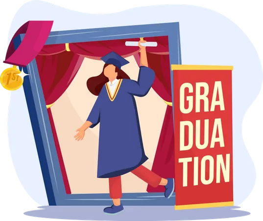 Girl getting graduation  Illustration