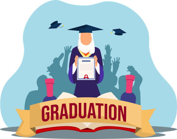 Girl getting graduation degree  Illustration