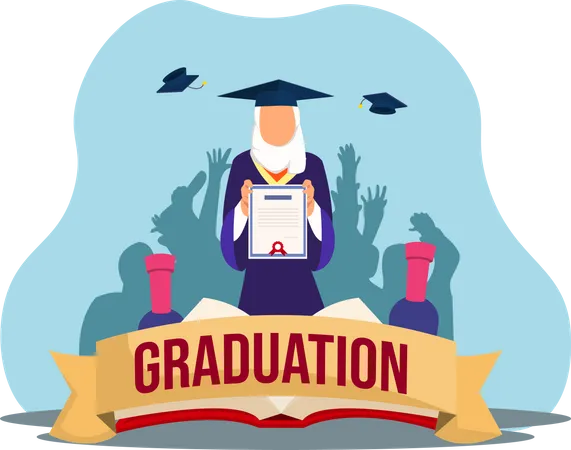 Girl getting graduation degree  Illustration