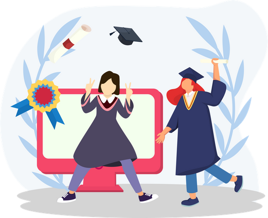 Girl getting graduation  Illustration