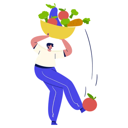 Girl getting Healthy Meal  Illustration