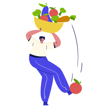 Girl getting Healthy Meal  Illustration