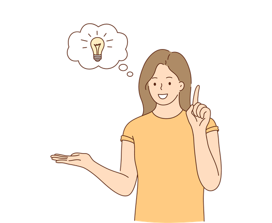 Girl getting idea  Illustration