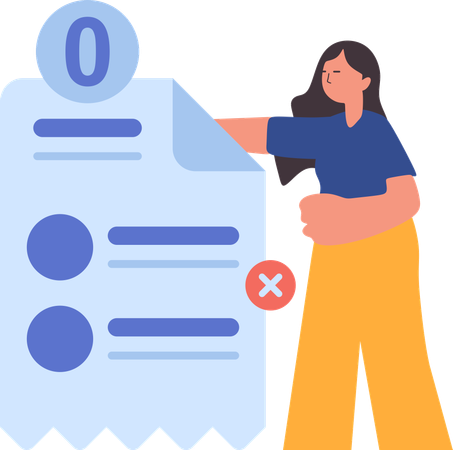 Girl getting invalid transaction error  Illustration