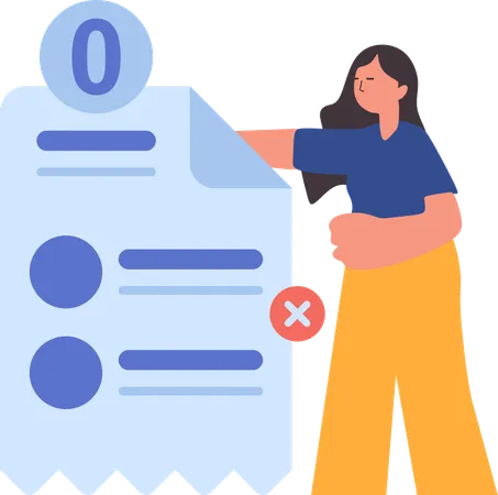 Girl getting invalid transaction error  Illustration