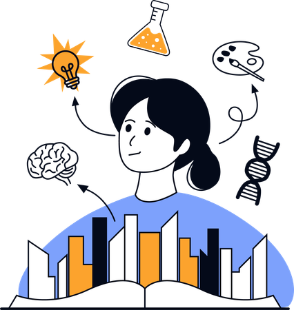 Girl Getting Knowledge  Illustration