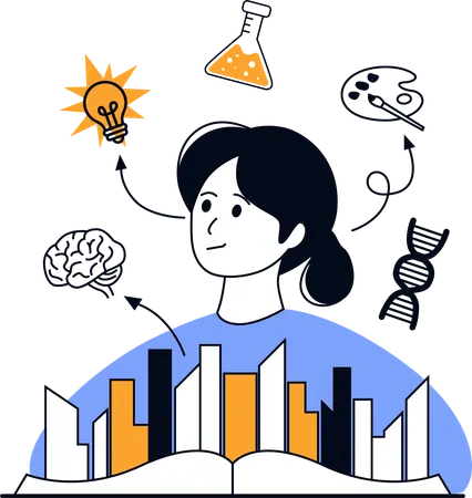 Girl Getting Knowledge  Illustration