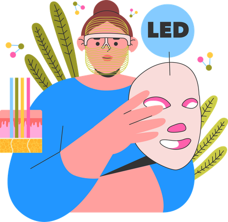 Girl getting laser treatment on her face  Illustration