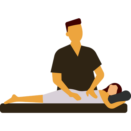 Girl getting massage  Illustration