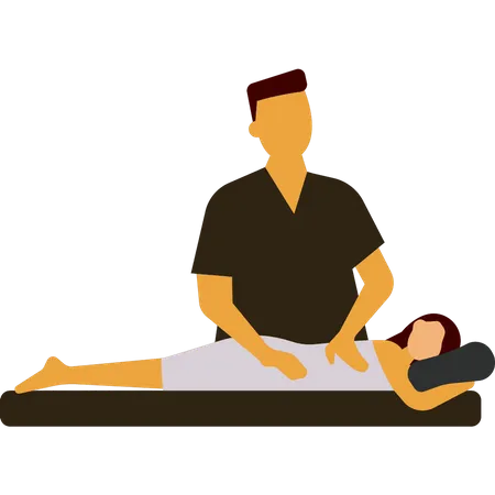 Girl getting massage  Illustration