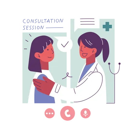 Create An Illustration Portraying A User Accessing Counseling Or Mental Support Services Through The App With Visuals Of Someone Engaging In Conversation With A Counselor Illustration