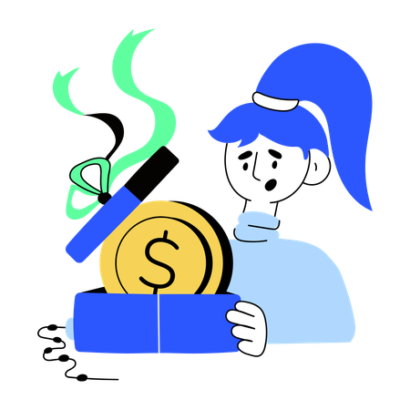 Girl getting money gift  Illustration