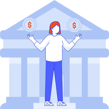 Bank Loan Flat Illustration In This Design You Can See How Technology Connect To Each Other Each File Comes With A Project In Which You Can Easily Change Colors And More Illustration