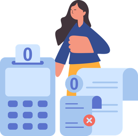 Girl getting null transaction error  Illustration