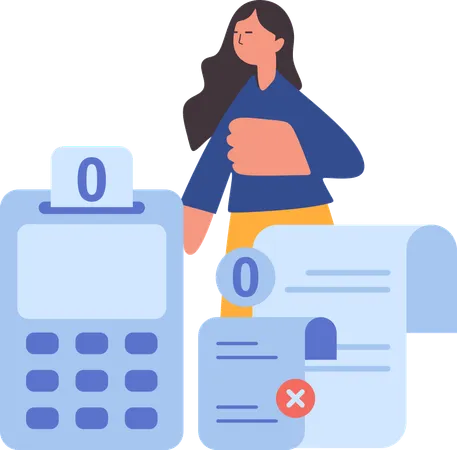 Girl getting null transaction error  Illustration