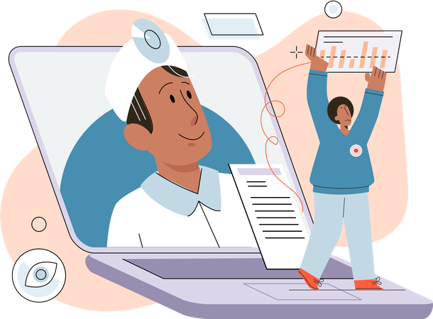 Girl getting online medical consultation  Illustration