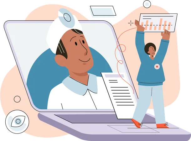 Girl getting online medical consultation  Illustration