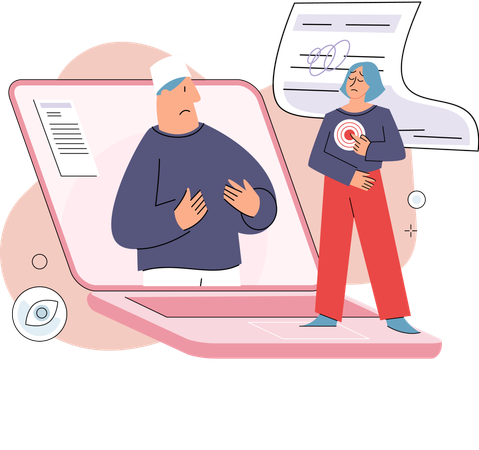 Girl getting online medical consultation  Illustration