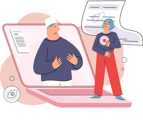 Girl getting online medical consultation  Illustration
