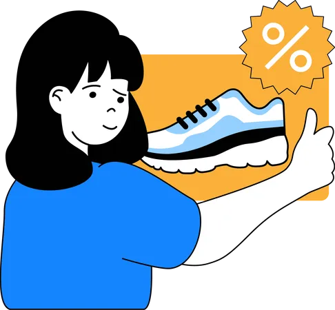 Girl getting shoes discount  Illustration