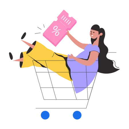 Flat Illustration Of Shopping Discount Illustration