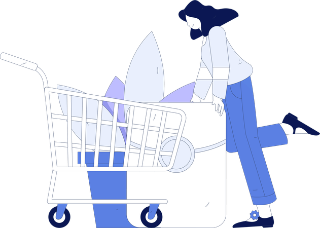 Girl getting Shopping Voucher  Illustration